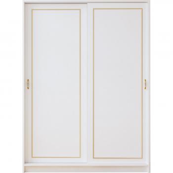 EVUHOME Marie Gold & White Closet with Sliding Doors