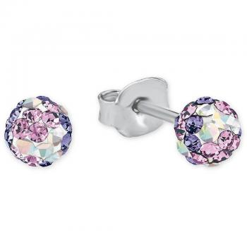 Aretes de plata con circonitas de princesa Lillifee (color: morado)