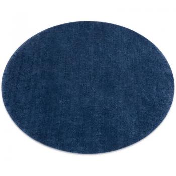 Rugsx Waschteppich “Dunkelblau Kreis” – 100 cm, rutschfeste zottelige Oberfläche