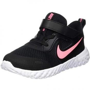 Zapatillas Nike Revolution 5, Modelo Unisex niños, Color Negro/Rosa, Talla 22 EU