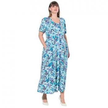Ulla Popken Jersey-Maxikleid für Damen, Rundhals, Größe 54