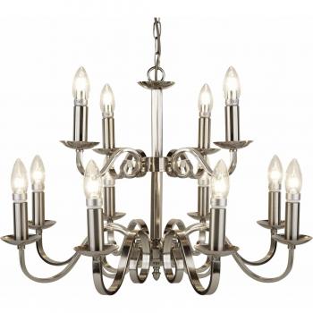 Searchlight 12 Ceiling Lamp – Richmond Satin Silver