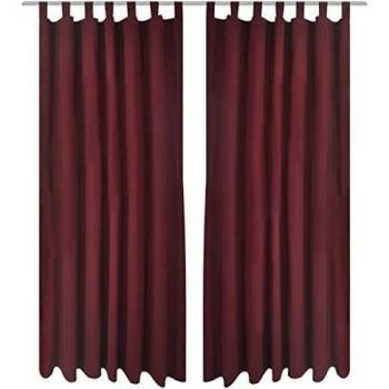Bordeaux Microfiber Curtains with Loops 140 x 175 cm