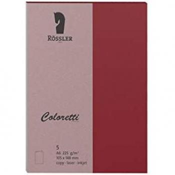 Coloretti Doppelkarte A6 Hoch Rot 5 Stück