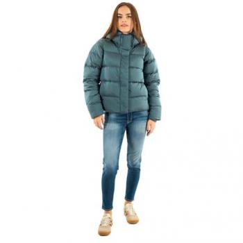 Columbia Amaze Puff giacca con cappuccio per donne, colore verde-blu, S