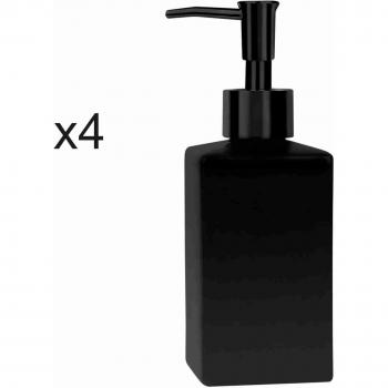 Spirella Quadro dispenser sapone liquido 300 ml porcellana nera opaca