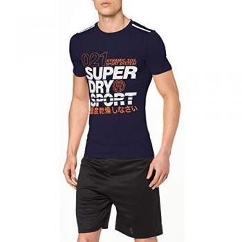 V-Neck S/S de Superdry – Camiseta Gráfica – Azul Marino – M