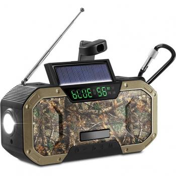 10000mAh Solar-Notfallradio mit Handkurbel, AM/FM/NOAA, SOS-Funktion, Taschenlampe und Leselampe