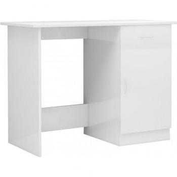 VIDAXL Tavolo Scrivania per Computer, Scrivania ufficio Bianco Lucido 100x50x76 cm in Truciolato