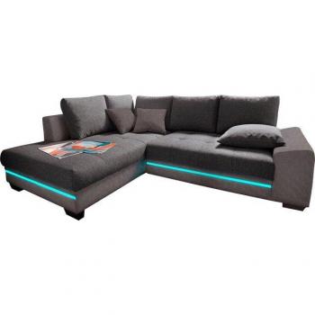 Nikita II Microfaser Ecksofa mit Ottomane links