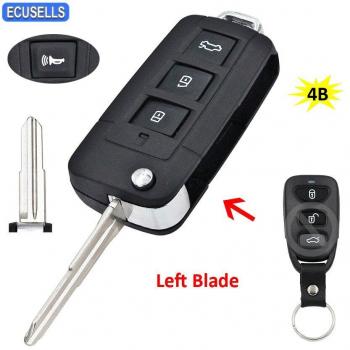 Replacement 3+1 Button Folding Flip Remote Key Shell Case Fob Uncut Blank for Kia Cerato