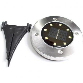 Faros Solares Enterrados Patio Inox 8LED
