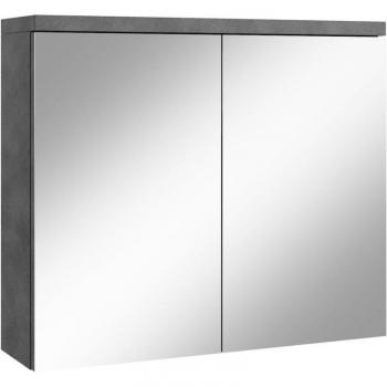 Armoire de salle de bain Toledo Gris avec miroir intégré