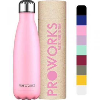 Proworks Performance Stainless Steel Water Bottle (Pastel Pink)
