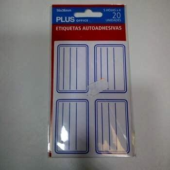 Etiquetas PLUS 56x36MM para Libros 20 Unidades