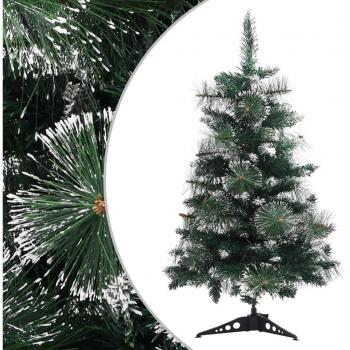 Árbol de Navidad Artificial con Soporte PVC Verde y Blanco 60 cm