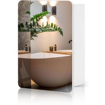 Ofcasa Badezimmer Spiegel-Wandschrank 40x14x56cm