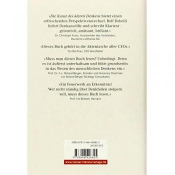 Rolf Dobelli Die Kunst Des Klaren Denkens: 52 Denkfehler, Die Sie Besser Anderen Überlassen