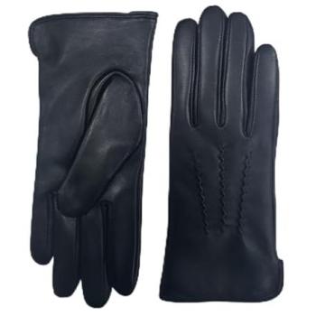 Infinity Leather Female Winter Gloves – True Black Italian Leather with Soft Wool Lining (2XL)