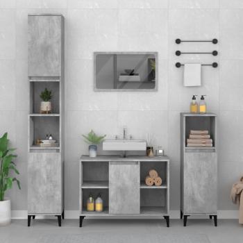 VidaXL Armario de lavabo madera contrachapada gris hormigón 80x33x60cm