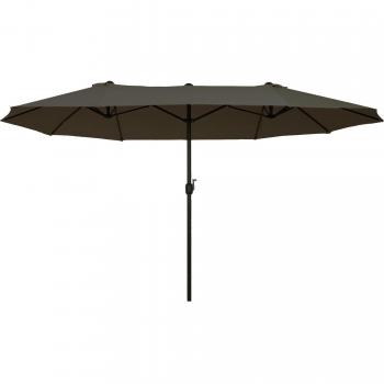 Outsunny Sombrilla Parasol Doble para Jardín 4,55x2,65x2,38 m Sombrilla Gigante Anti UV con Manivela para Exterior Patio Terraza Piscina