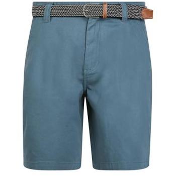 Large “Eastside” Blue Cotton Twill Shorts with Belt (Men)