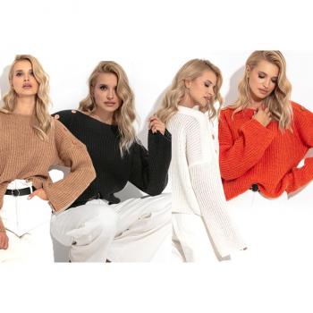 Jersey Naranja para Mujer con Botones y Estilo 38-40