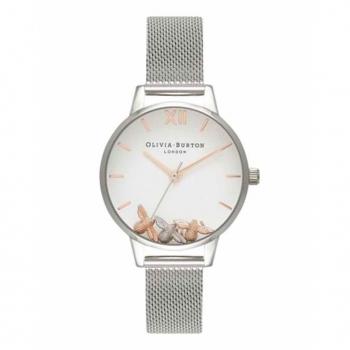 Busy Bees von Olivia Burton – Roségold-Silber‑Mesh‑Uhr