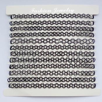 Elastic Tattoo Choker Necklace Set