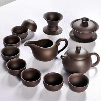 Lila Keramik Tee-Infuser mit Portionstasse