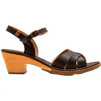El Naturalista Sylva N5495 Natural Grain Black Sandalias de Tacón para Mujer