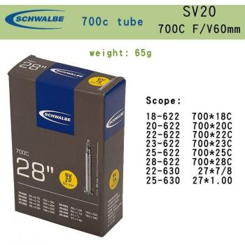 Schwalbe 700C Butyl Rubber Tube for Road and City Cycling (700 x 23C, 25C, 28C)