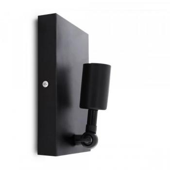 Aplique de pared negro con rosca E27 Nora