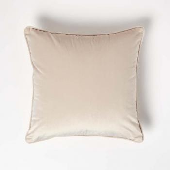 Soft Cream Velvet Cushion with Piping 46 x 46 cm