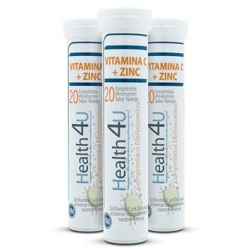 Health4U Pack Vitamina C + Zinc 20 Comprimidos Efervescentes