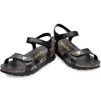 Panama Jack Damen-Sandal Sulia Blossom – flache Variante, Schwarz, EU 40, Modell B1