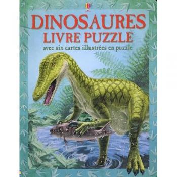 Livre puzzle Dinosaures avec 6 cartes illustrées en puzzle Alice Pearcey Usborne