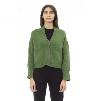 Alpha Studio Green Merino Wool Cardigan XS Premium Merino Fabric