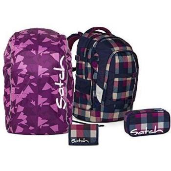 Satch Pack Streetwalk Ed. Berry Carry Schulrucksack, 4‑teiliges Set