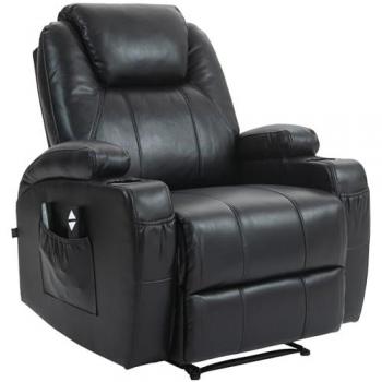 Poltrona Relax Hepler 2‑in‑1 Massaggio Nera CLP
