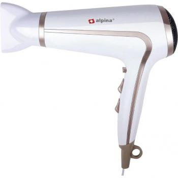 Secador Alpina 1600‑2000 W Multi‑Posición – Diseño Blanco & Rosado