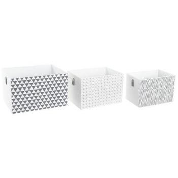 Pack de 3 Cajas de Madera Paulownia Blanca, 37×28×23 cm – DC194297