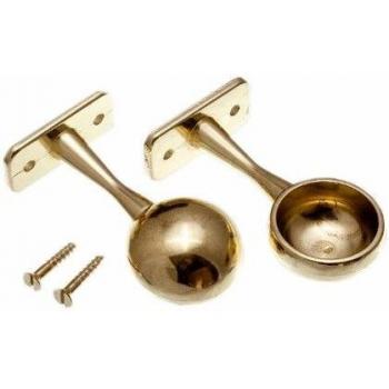 Pack of 200 Wardrobe Rod Rail Socket End Support Brackets, 25mm Brass Plated