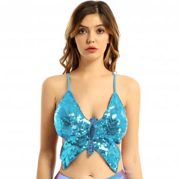 Women’s Belly Dance Butterfly Sequin Bra Tops