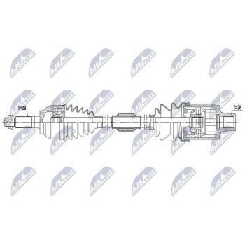 Arbre de transmission Cardan NTY NPW-MZ-064 pour Mazda 5 et 3 (Essieu avant droit)