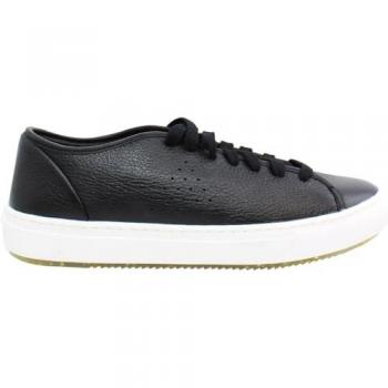 Jane Black Leather Lace-Up Sneakers for Women