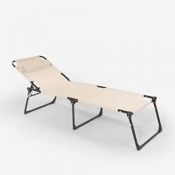 Transat de plage pliant en aluminium beige – Maison d'été Mauritius