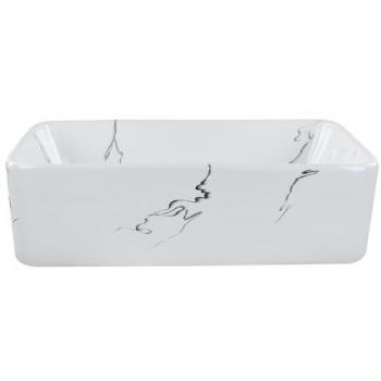 Lavabo Blanc en Céramique 49 x 38 cm Style Marbre