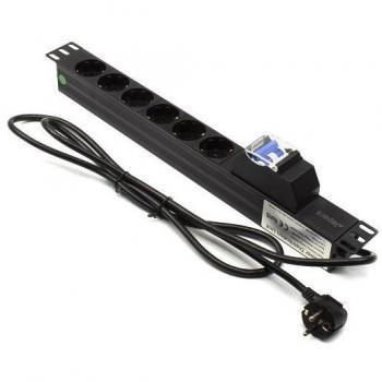 Regleta Rack 19 6xSchuko con Protección Sobretensiones y Magnetotérmico Lapara