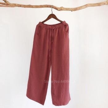 Vintage Style Loose Fit Linen Trousers